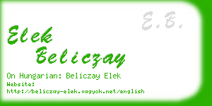 elek beliczay business card